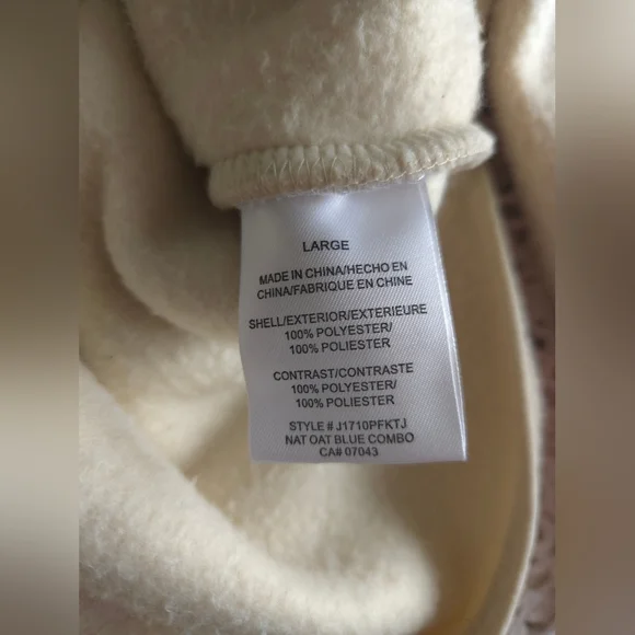 Thread & Supply Fleece Pullover Jacket L Cream Snap Neck Cozy Sherpa Outdoor - Picture 8 of 10